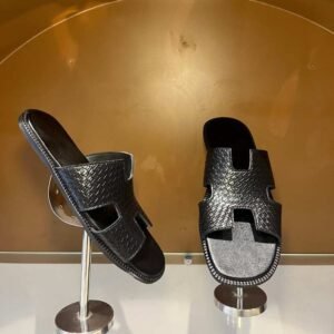 Black Braided Slippers