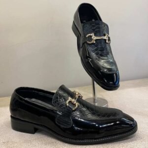 Black Cobra Patent Moccasins