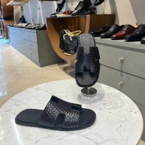 Dark Brown Braided Slippers