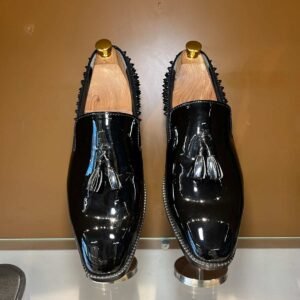Patent Studded Tassels Loafers