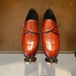 Italian Leather Tan Single Monks