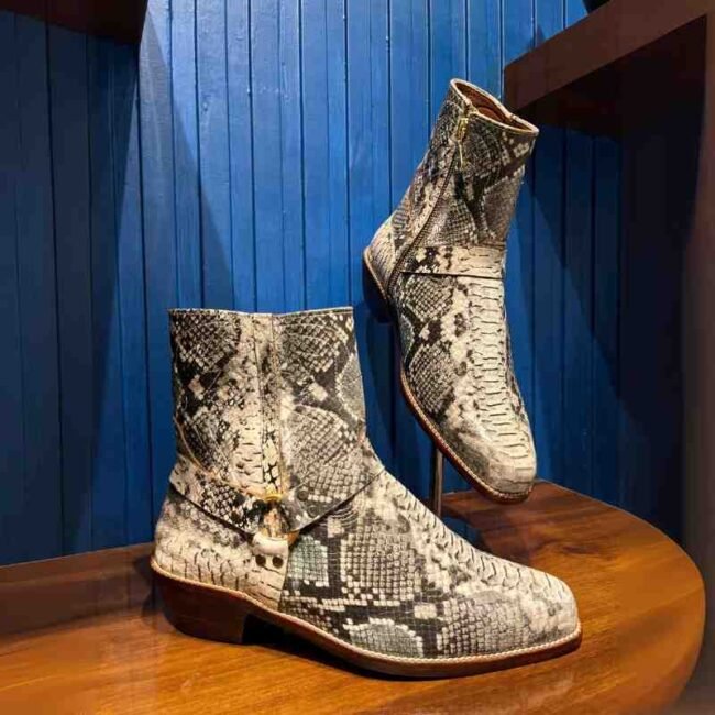 Snake-Scaled-Leather-Boots
