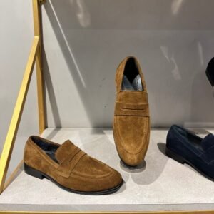 Tan Suede Penny Moccasins